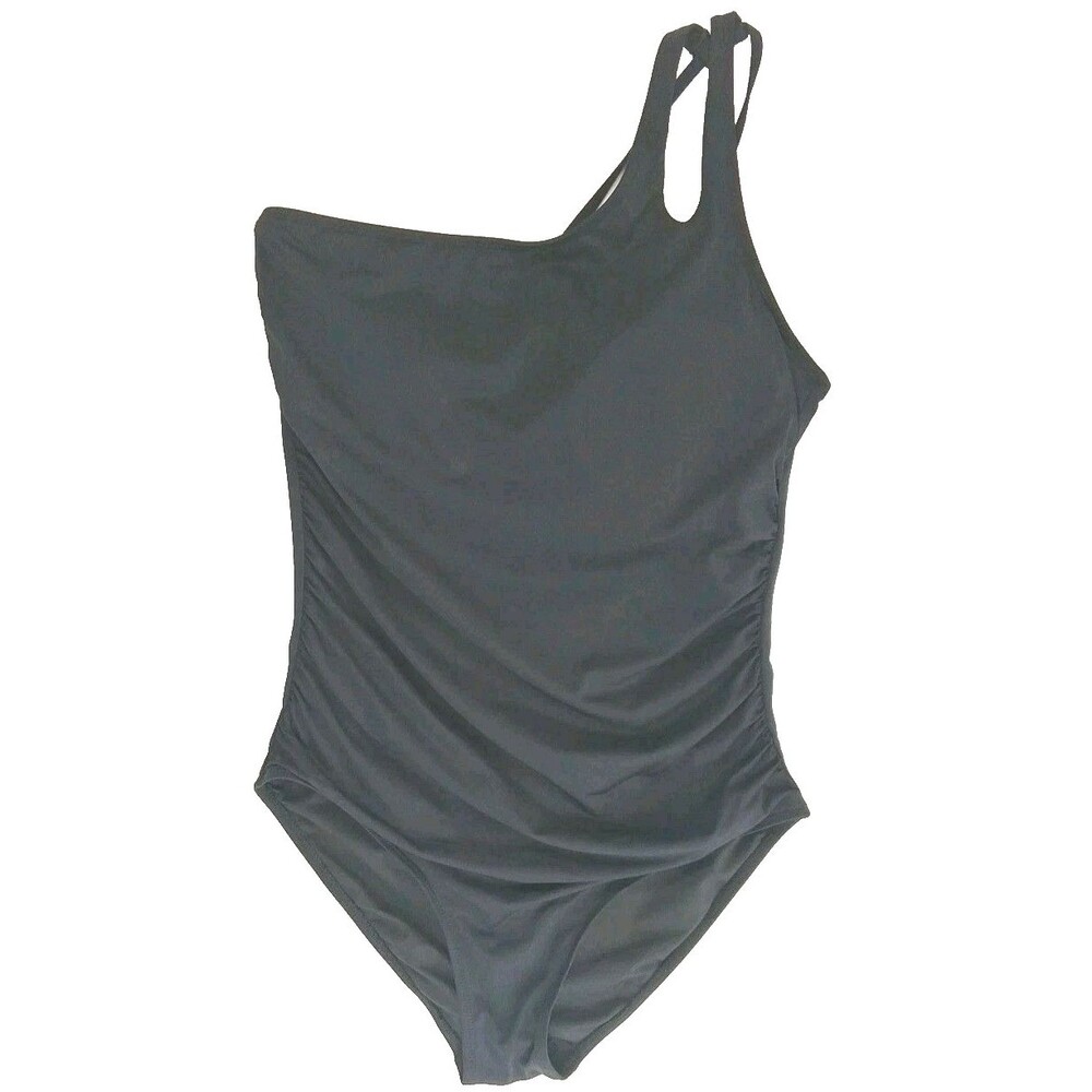 HoliPick One Strap One Piece Swim Suit Women's Black XL Resortwear Beach Travel